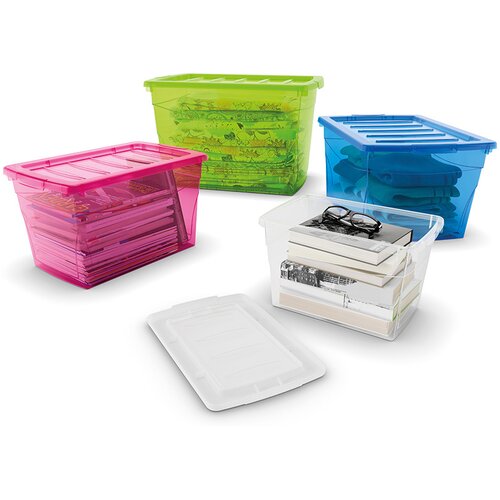 Kis Plastična kutija za pohranu s poklopcem 47x30x27,5 cm Omnibox M &amp;ndash; Slike
