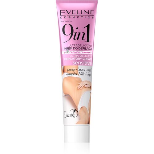 Eveline Cosmetics krema za depilaciju 9u1 za osetljivu kožu pazuha, bikini i nogu 125ml Cene