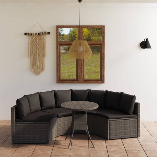  5-dijelni set vrtnih sofa od poliratana s jastucima sivi Cene