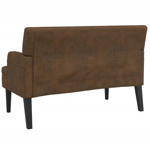  Klupa s naslonom smeđa 112 x 65,5 x 75 cm umjetna bru&amp;scaron;ena koža Slike