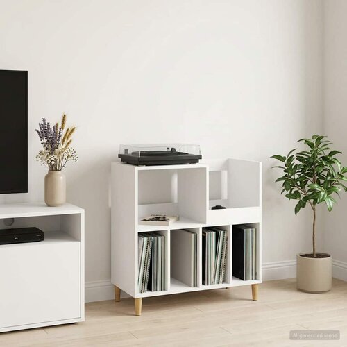  Stalak za gramofon Bijela 82 x 39,5 x 82,5 cm Konstruirano drvo Slike