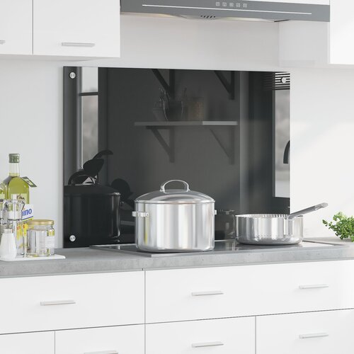 VidaXL Kuhinjska obloga Temno siva Kaljeno steklo 90 x 60 x 0.6 cm Slike
