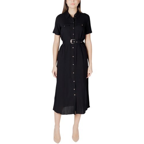 Vero_Moda Dolge obleke Vmeasy Joy Gold 7/8 Shirt Wvn Ga 10328107 Črna Slike