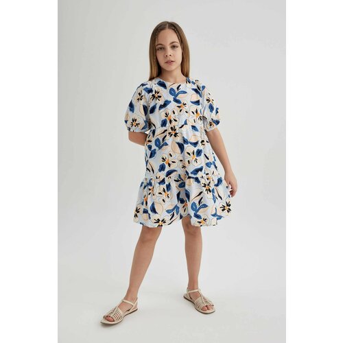 Defacto Girl Patterned Short Sleeve Poplin Dress Slike