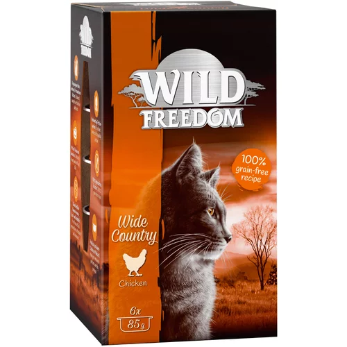 Wild Freedom Varčno pakiranje Adult pladnji 24 x 85 g - Wide Country - Piščanec čisti