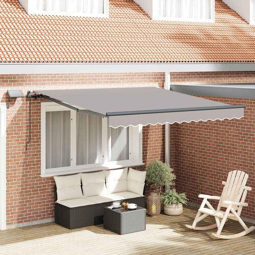  Skrovita tenda S LED lampica Svjetlosiva 300 x 250 cm tkanina Cijene