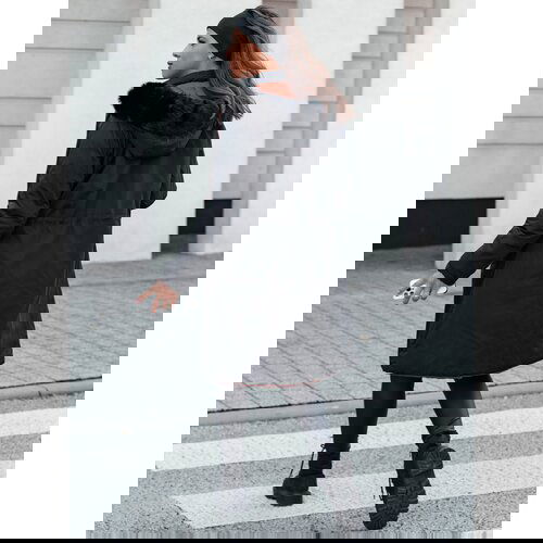 DStreet Women&amp;#039;s winter jacket TRENDNEL long quilted with fur black Slike