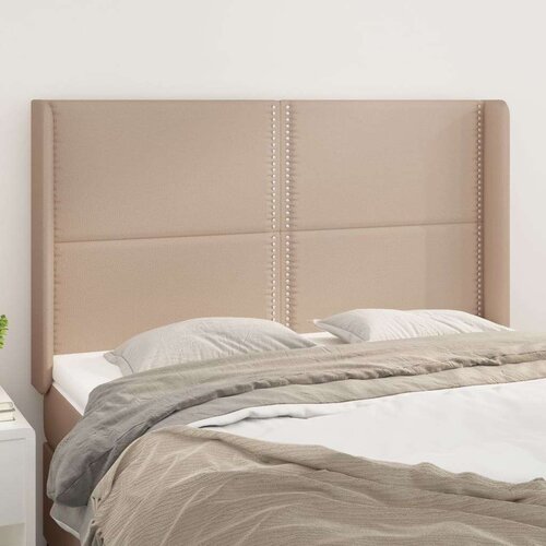  Uzglavlje s u&amp;scaron;ima boja cappuccina 147x16x118/128cm umjetna koža Slike