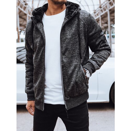 DStreet Rozpinana bluza męska ocieplana ciemnoszara Slike