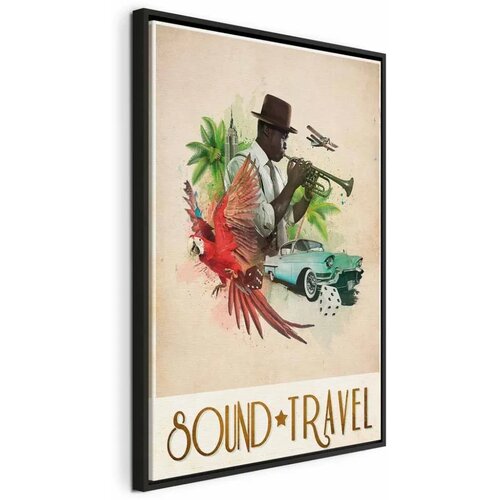  Slika - Sound Travel (1 Part) Vertical 40x60 U crnom drvenom okviru Cene