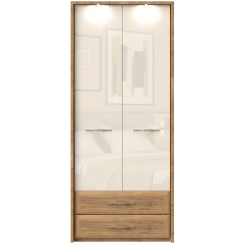Jela Jagodina plakar P22B/GL - kolekcija Gala - Pacifik orah/Bež Lak - 97x227x60 cm Slike