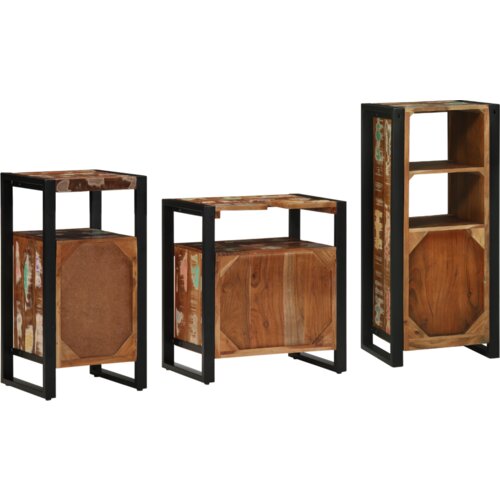  Set namje&amp;scaron;taja za kupaonicu 3 pcs Čvrsto reciklirano drvo Slike