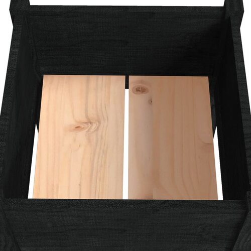  Vrtne sadilice 2 kom crne 40 x 40 x 70 cm od masivne borovine Slike