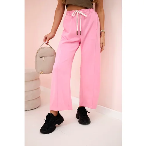 Kesi Włoski Butter trousers tied at the waist pink