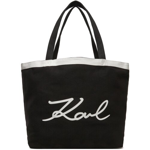 Karl Lagerfeld Shopper torba crna / bijela Slike