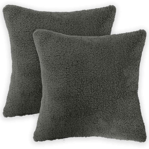  Presvlaka za jastuk 2 pcs HEERLEN Tamnosiva 30 x 30 cm Bouclé Cene