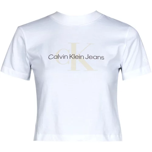 Calvin Klein Jeans Majice s kratkimi rokavi SEASONAL MONOGRAM BABY TEE Bela