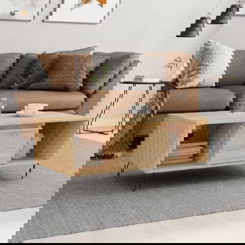 VidaXL Klubska mizica sonoma hrast 90x50x36,5 cm inženirski les Slike