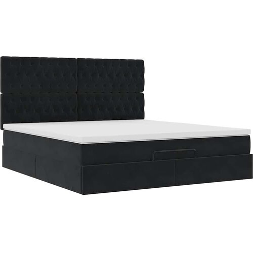VidaXL Okvir kreveta s madracima crni 160x200cm bar&amp;scaron;unasti Slike