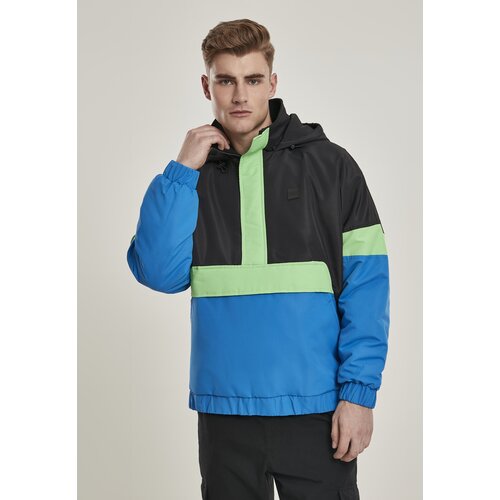 Urban Classics 3-Tone Neon Mix Pull Over Jacket Black/Cobalt Blue Slike