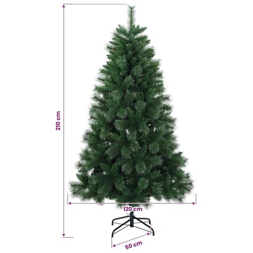  Umjetno božićno drvce 210 cm PVC i metal Zelena - 210 cm Slike