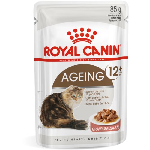 Royal Canin FHN Ageing 12+ Gravy, potpuna hrana u vrećici za odrasle mačke starije od 12 godina, komadići u umaku, 12x85 g Cijene