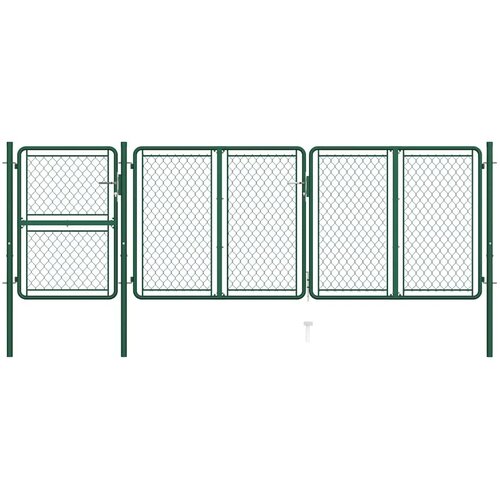  Dvori&scaron;na vrata - Vrtna vrata Čelik 400x125 cm Zelena - 400 x 125 cm Cijene