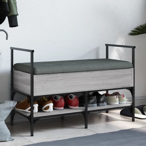  The Living Store Klop za čevlje siva sonoma 85,5x42x57,5 cm inženirski les - Klop Za Čevlje, (21448447) Slike
