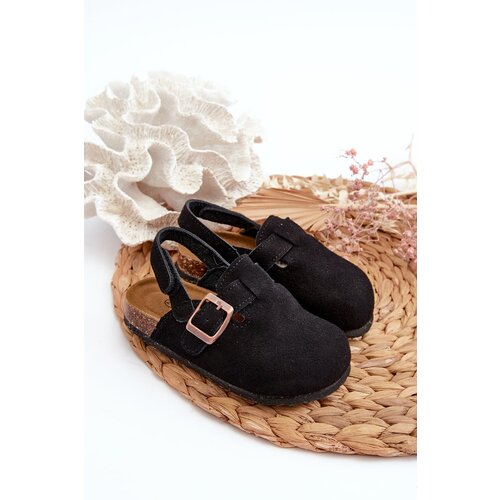 Kesi children's slippers on a cork platform, black vulagia Slike