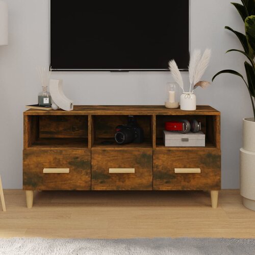 vidaXL tv ormarić boja dimljenog hrasta 102x36x50 cm konstruirano drvo Cijene