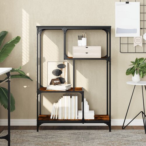 VidaXL Knjižna polica sonoma hrast 81x36x115 cm inž. les in železo Slike