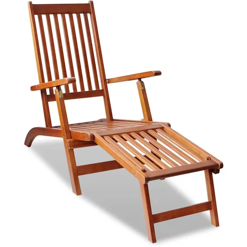 vidaXL Vrtna stolica s naslonom za noge masivno bagremovo drvo