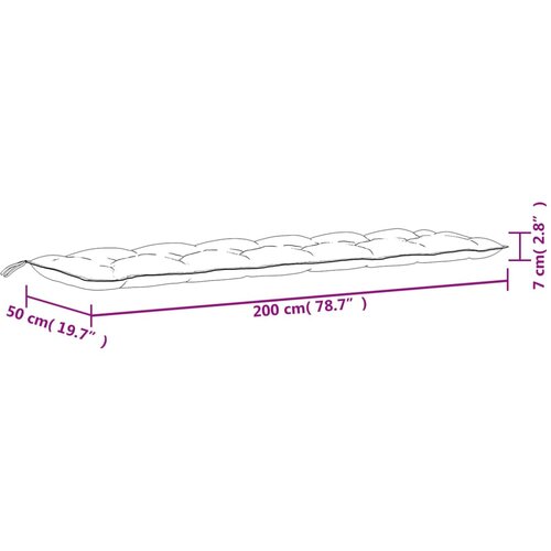  Jastuk za vrtnu klupu sivi 200 x 50 x 7 cm od tkanine Oxford Slike