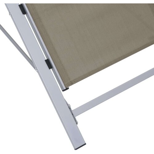  Ležalnik 2 kosa z mizico aluminij taupe barve Cene