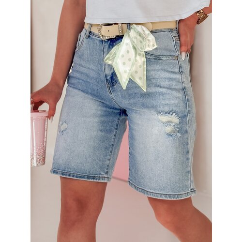 DStreet Spodenki damskie jeansowe z paskiem SHORTIVA niebieskie Slike