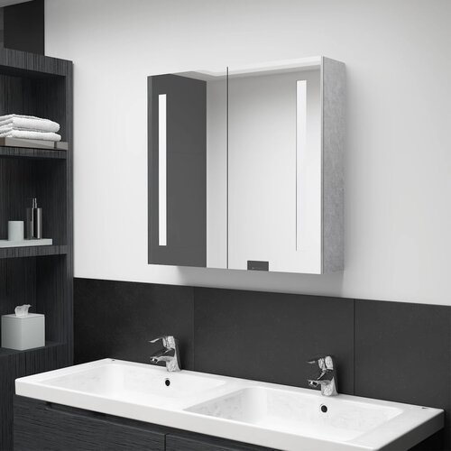 Furnova LED kopalniška omarica z ogledalom betonsko siva 62x14x60 cm, (21947333) Cene