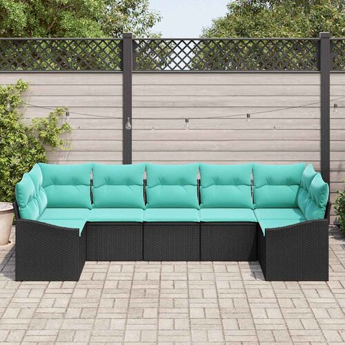  Set sofe 7 kom. Crna poliratan 289 x 123,5 x 85 cm Slike