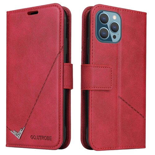 INORCO GQ.UTROBE Za iPhone 14 Pro Max PU usnjena torbica za denarnico, pravokotna kovinska dekoracija Folio Flip, zložljivo stojalo za telefon, (22033550) Cene
