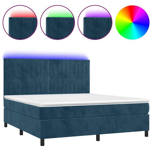  Krevet box spring s madracem LED tamnoplavi 180x200 cm bar&amp;scaron;un Slike