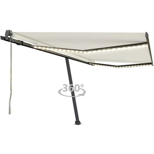vidaXL Avtomatska tenda LED + senzor 400x300 cm krem, (20729040) Cene