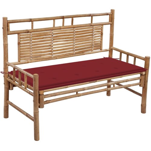  The Living Store Vrtna klop z blazino 120 cm bambus - Vrtna Klop, (21466868) Slike