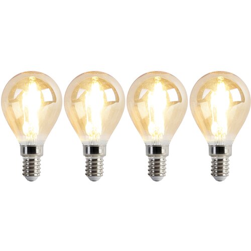 LUEDD Set 4 E14 zatemnjenih LED sijalk P45 zlata 3,5W 330 lm 2100K Cene