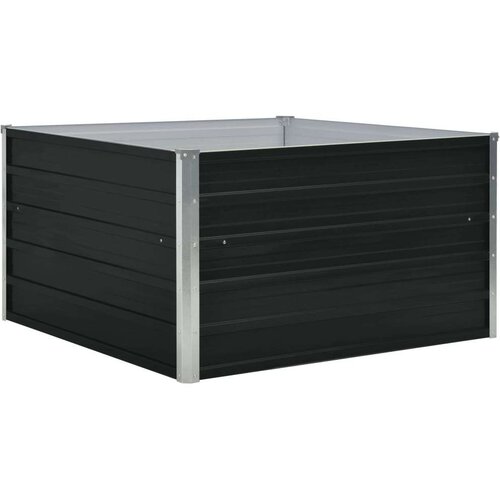  Povi&amp;scaron;ena vrtna gredica 100x100x45 cm pocinčani čelik antracit Slike
