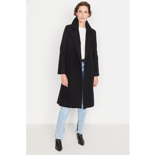 Trendyol Black Belted Wool Cachet Coat Slike