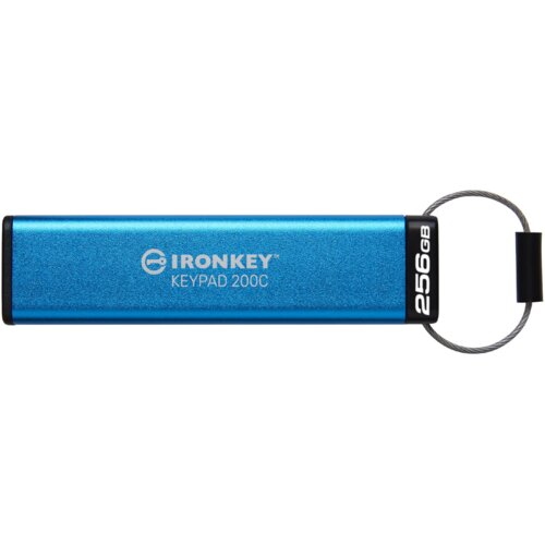 Kingston Technology IronKey Keypad 200 USB izbrisivi memorijski pogon 256 GB USB Tip-A 3.2 Gen 1 (3.1 Gen 1) Plavo Cijene