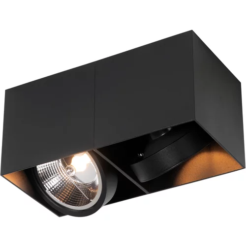 QAZQA Design spot črna pravokotna AR111 2-light - Box