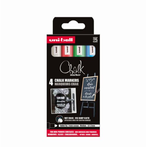 UNI ball Uni pak marker pwe-5m kreda bijeli, crveni, fl.zeleni, svijetlo plavi 4/1 Cijene