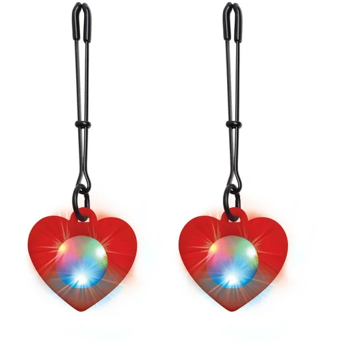 Charmed stezaljke za bradavice sa svjetlom - Heart, crvene