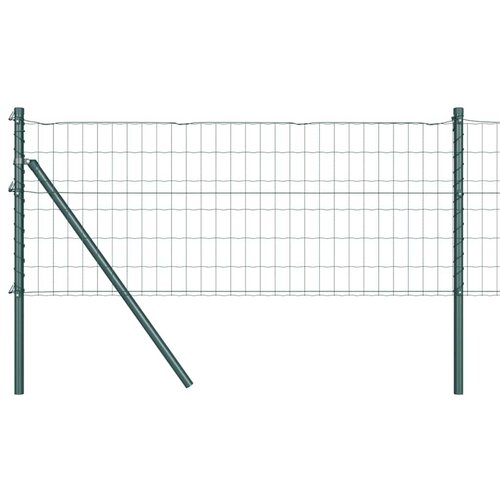vidaXL Evropska ograja z 7 stebri 0.6x10 m Galvanizirano jeklo Zeleno Cene