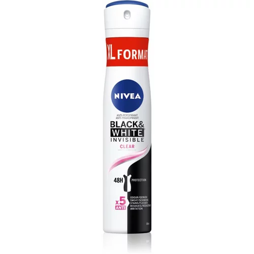 Nivea Black & White Invisible Clear antiperspirant u spreju za žene 200 ml
